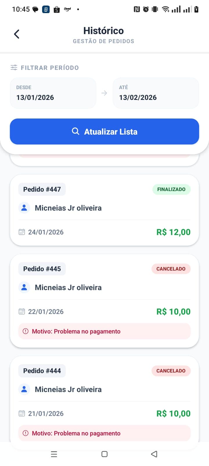Gestão de Pedidos